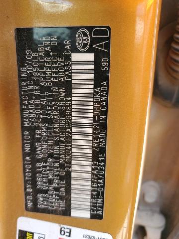 2010 Toyota Corolla Matrix VIN: 2T1KU4EE2AC299894 Lot: 57295464