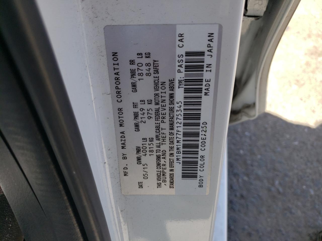 JM1BM1M77F1275345 2015 Mazda 3 Grand Touring