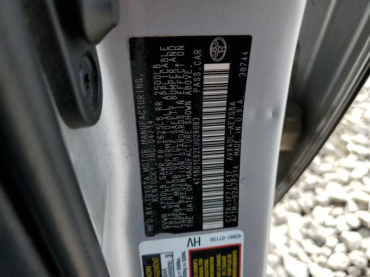 4T1BD1EB2EU028083 2014 Toyota Avalon Hybrid