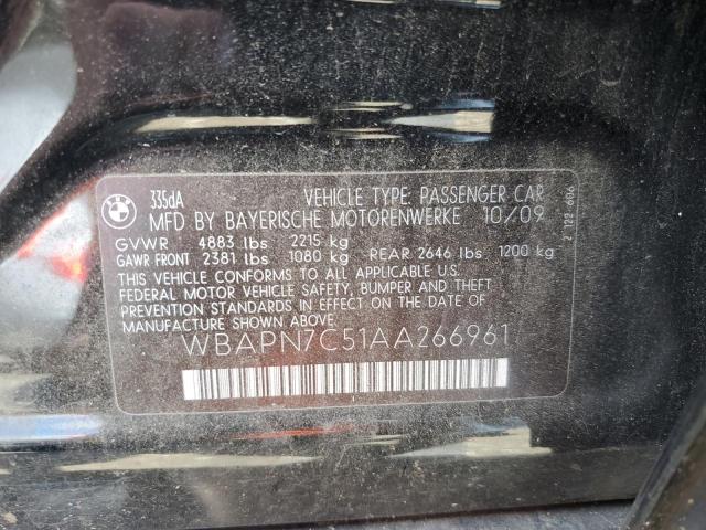 2010 BMW 335 D VIN: WBAPN7C51AA266961 Lot: 61243694
