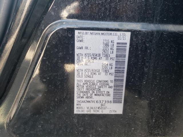 2015 Nissan Pathfinder S VIN: 5N1AR2MN7FC637398 Lot: 58970504