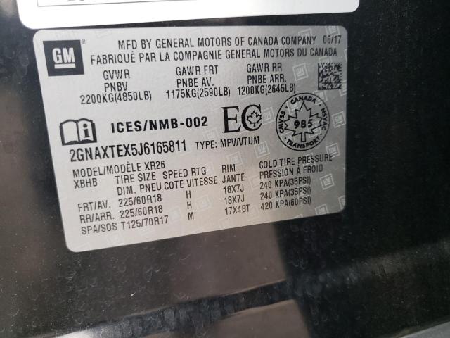 2018 Chevrolet Equinox Lt VIN: 2GNAXTEX5J6165811 Lot: 58570594