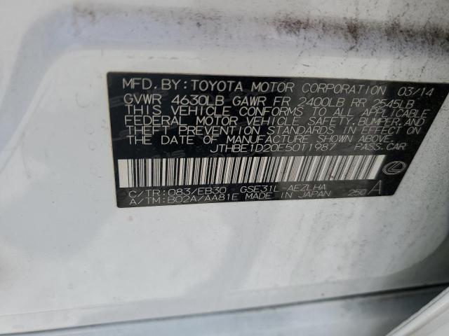 2014 Lexus Is 350 VIN: JTHBE1D20E5011987 Lot: 56471414