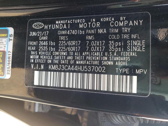 2017 Hyundai Tucson Limited VIN: KM8J3CA44HU537002 Lot: 59499424