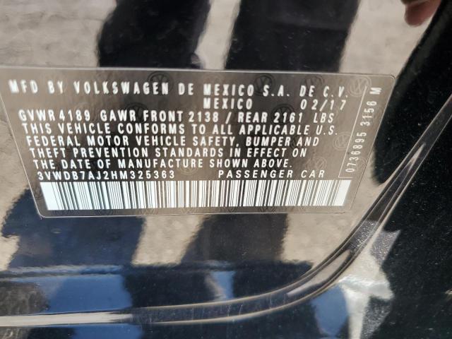 2017 Volkswagen Jetta Se VIN: 3VWDB7AJ2HM325363 Lot: 58756114