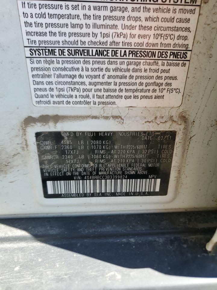 4S4BRBCC3B3399824 2011 Subaru Outback 2.5I Premium