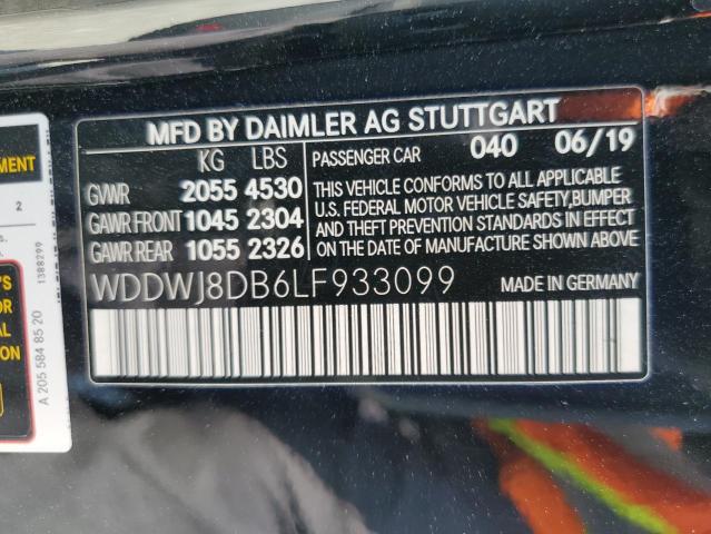 2020 Mercedes-Benz C 300 VIN: WDDWJ8DB6LF933099 Lot: 58114534