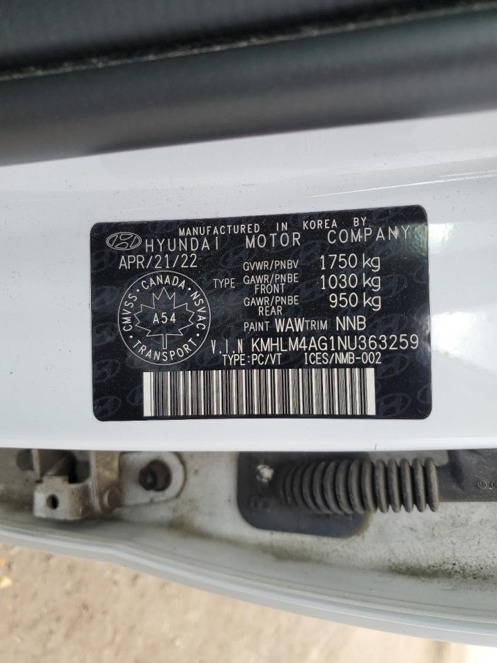 KMHLM4AG1NU363259 2022 Hyundai Elantra Sel