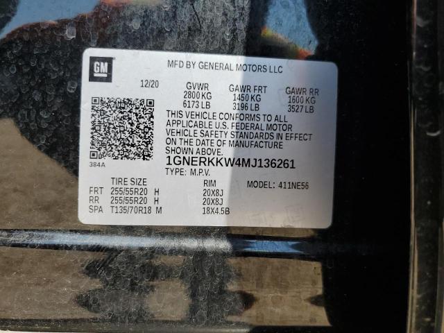 2021 Chevrolet Traverse Premier VIN: 1GNERKKW4MJ136261 Lot: 59099394