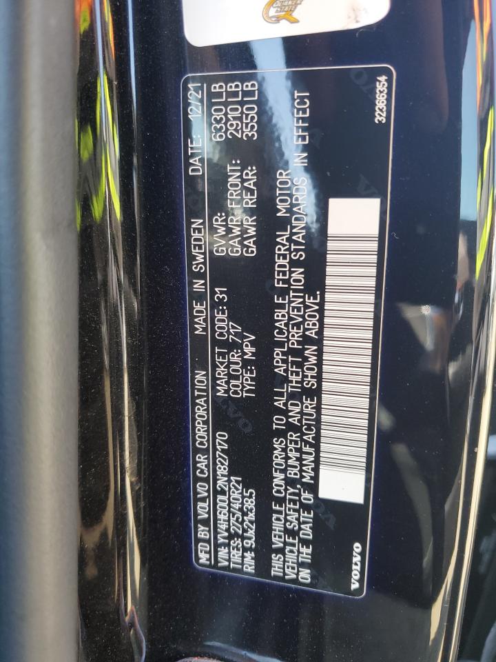 YV4H600L2N1827170 2022 Volvo Xc90 T8 Recharge Inscription