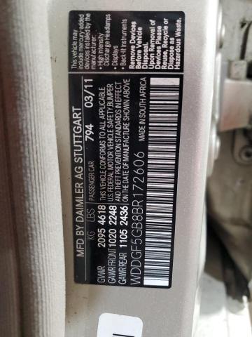 2011 Mercedes-Benz C 350 VIN: WDDGF5GB8BR172606 Lot: 60287564