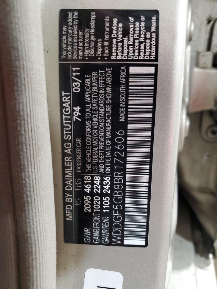 WDDGF5GB8BR172606 2011 Mercedes-Benz C 350