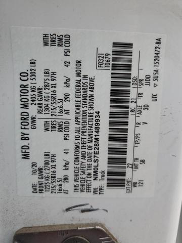 2021 Ford Transit Connect Xl VIN: NM0LS7E28M1489934 Lot: 57449484