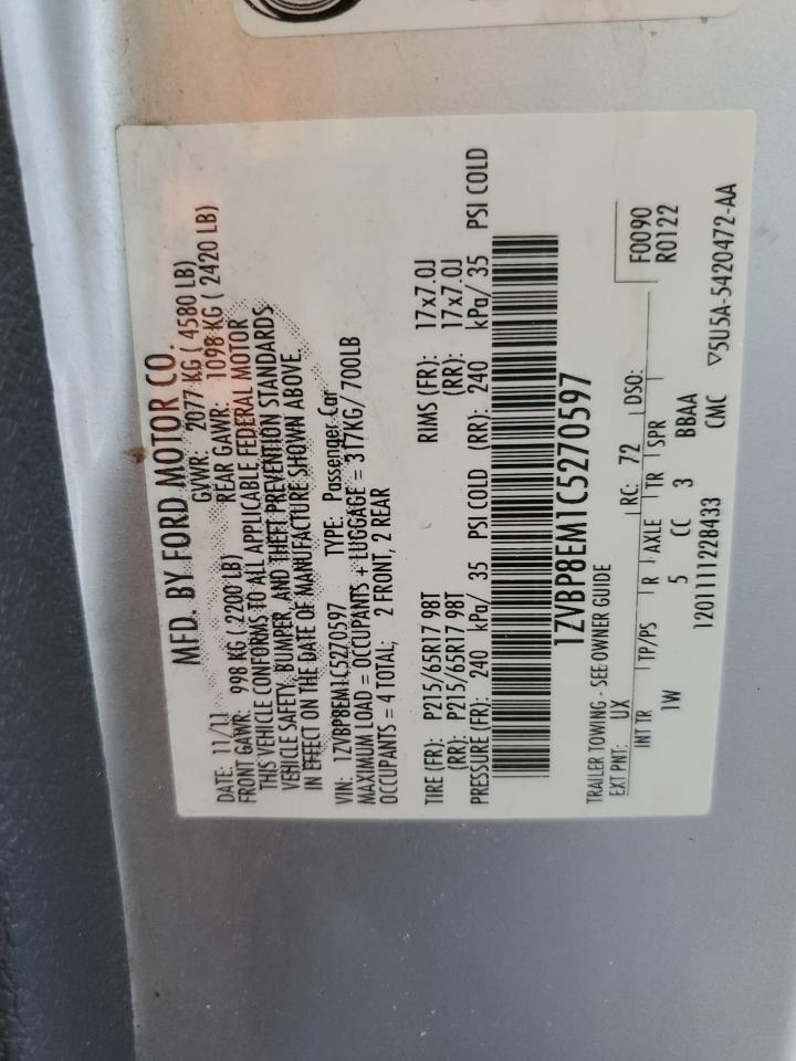 1ZVBP8EM1C5270597 2012 Ford Mustang