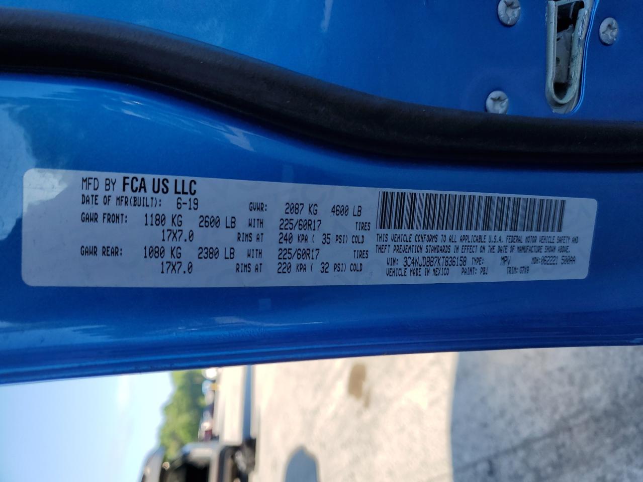 3C4NJDBB7KT836158 2019 Jeep Compass Latitude