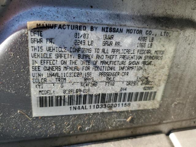 2003 Nissan Altima Base VIN: 1N4AL11D33C201158 Lot: 60131564