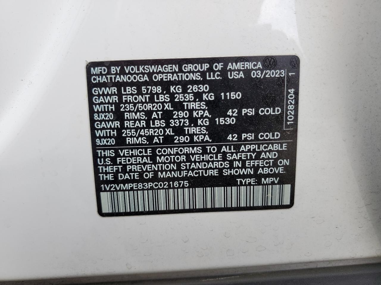 1V2VMPE83PC021675 VOLKSWAGEN ID.4 PRO S 2023