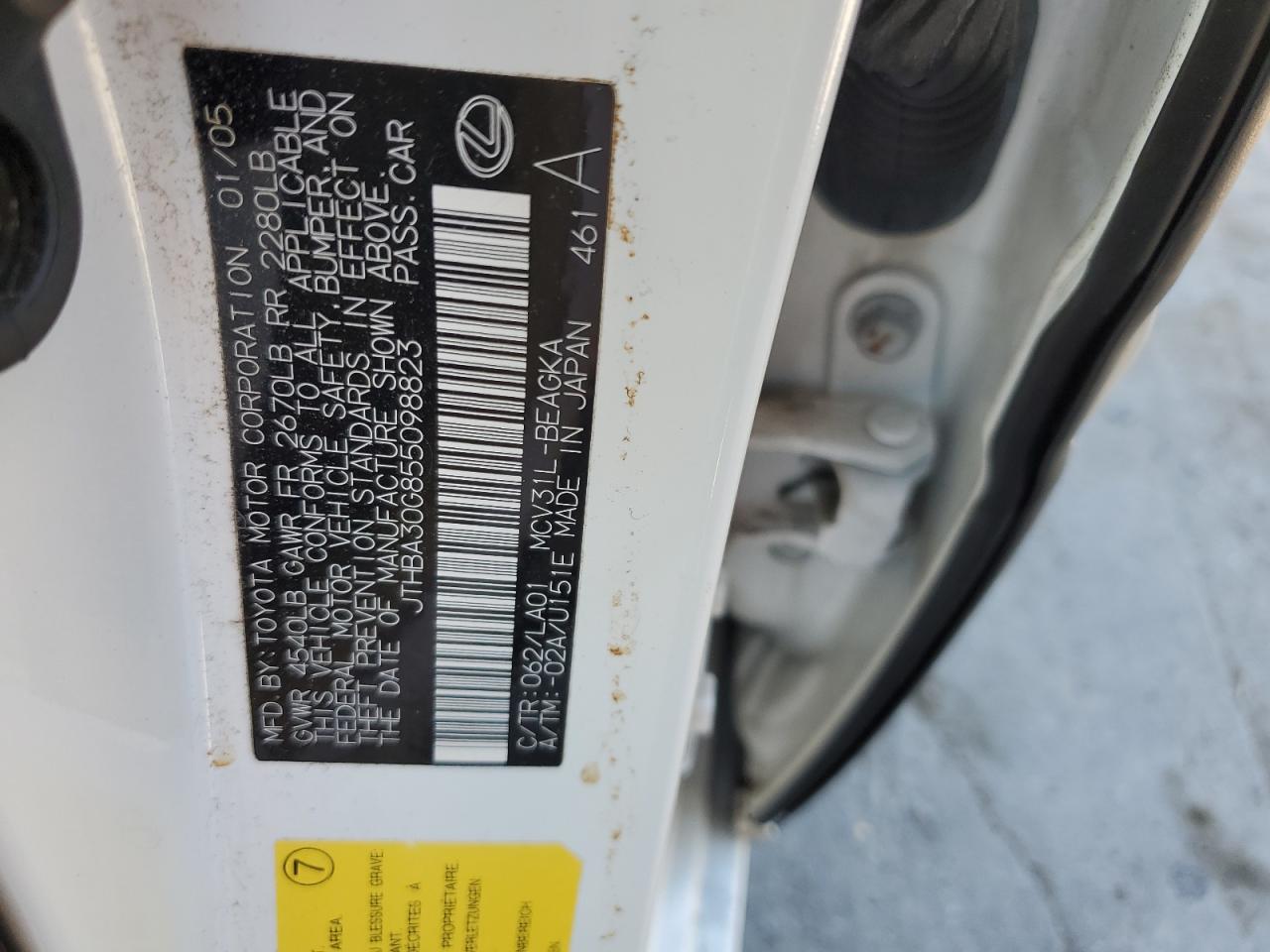 JTHBA30G855098823 2005 Lexus Es 330