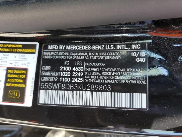 VIN 55SWF8DB3KU289803 2019 Mercedes-Benz C-Class, 300 no.12