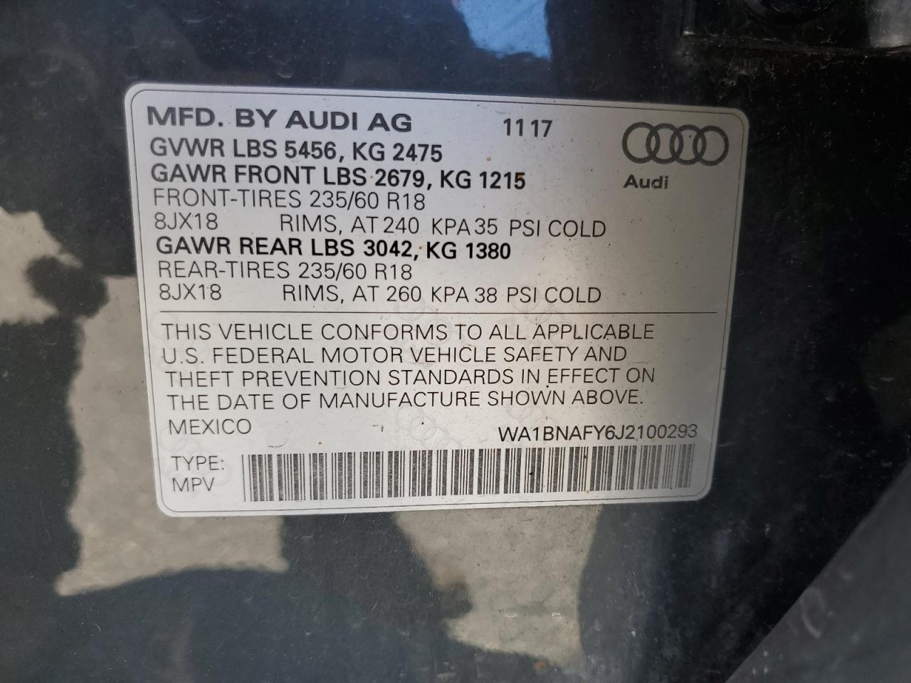WA1BNAFY6J2100293 2018 Audi Q5 Premium Plus