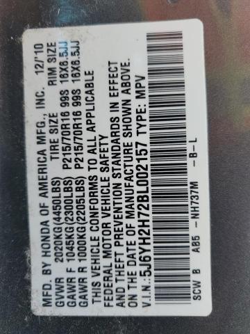 2011 Honda Element Ex VIN: 5J6YH2H72BL002157 Lot: 57540384