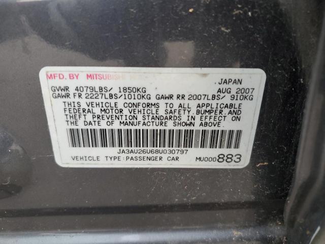 2008 Mitsubishi Lancer Es VIN: JA3AU26U68U030797 Lot: 57095634