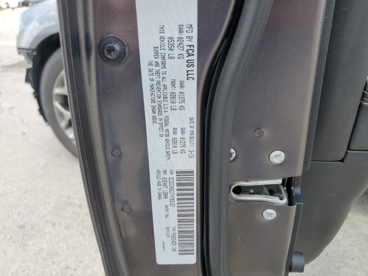 2C3CCAGG1FH793167 2015 Chrysler 300 S