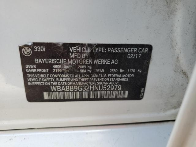 2017 BMW 330 I VIN: WBA8B9G32HNU52979 Lot: 60270714