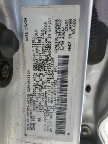 2004 Toyota 4Runner Sr5 VIN: JTEZU14R240037305 Lot: 60343324