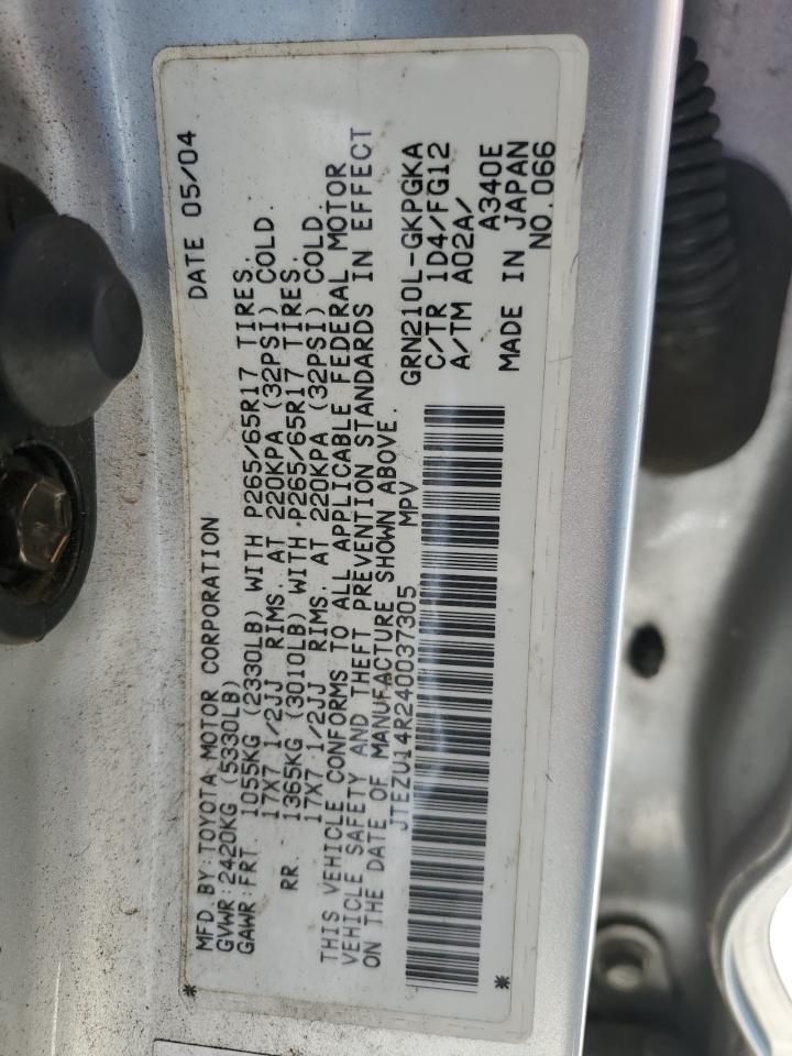 JTEZU14R240037305 2004 Toyota 4Runner Sr5