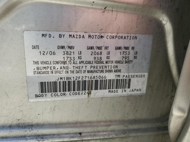 2007 Mazda 3 I VIN: JM1BK12F271685066 Lot: 57178244