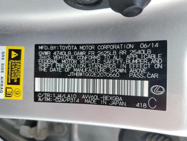 JTHBW1GG2E2070660 2014 Lexus Es 300H