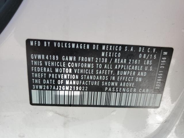 2016 Volkswagen Jetta S VIN: 3VW267AJ2GM219022 Lot: 57051684