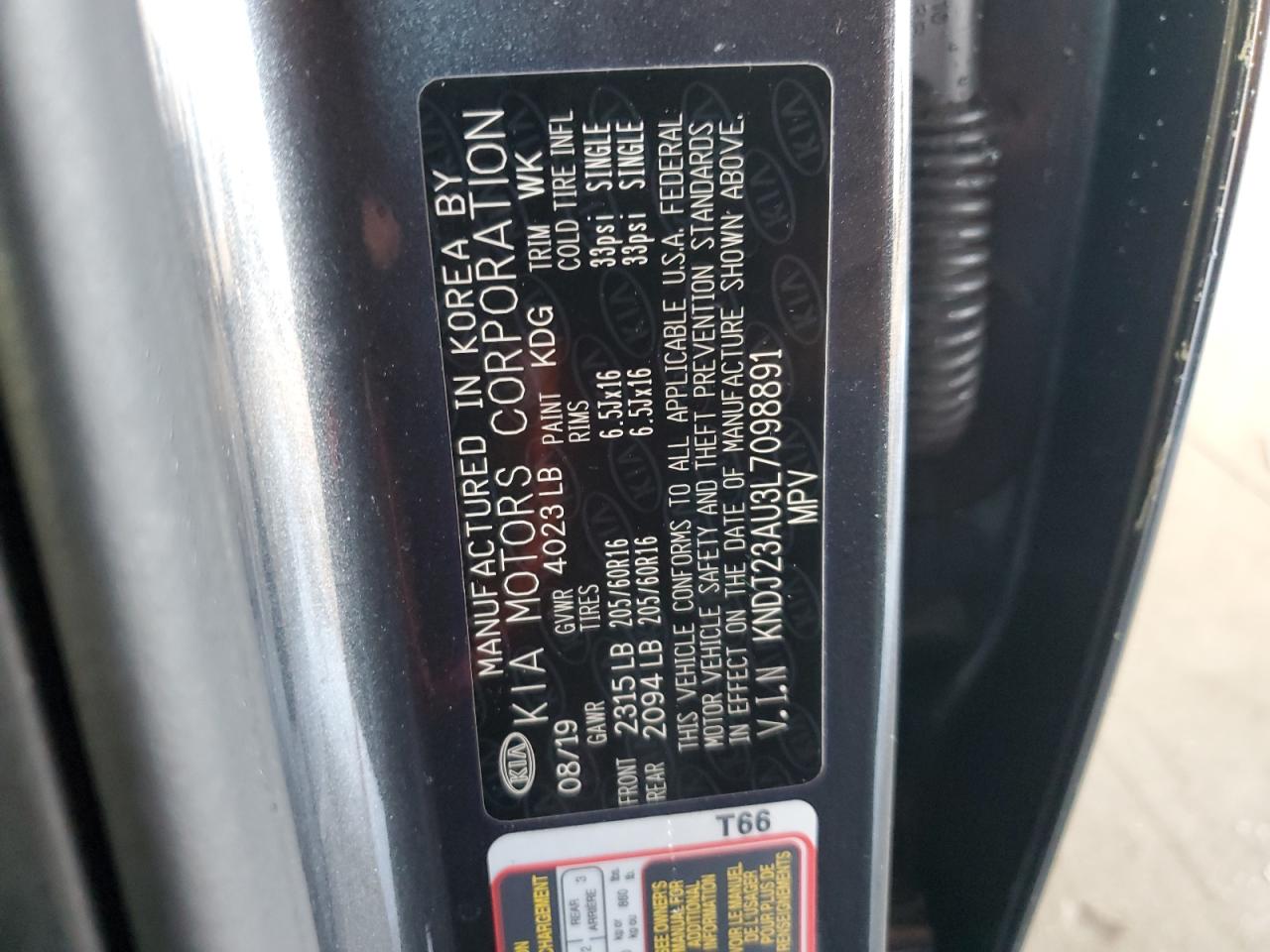 KNDJ23AU3L7098891 2020 Kia Soul Lx