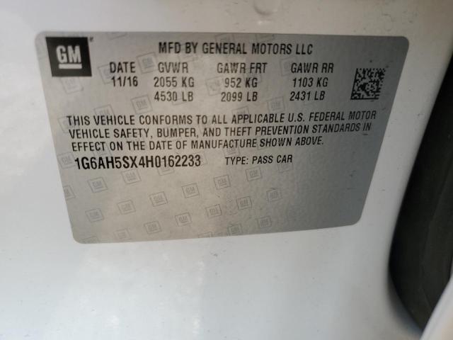 2017 Cadillac Ats Luxury VIN: 1G6AH5SX4H0162233 Lot: 59541094