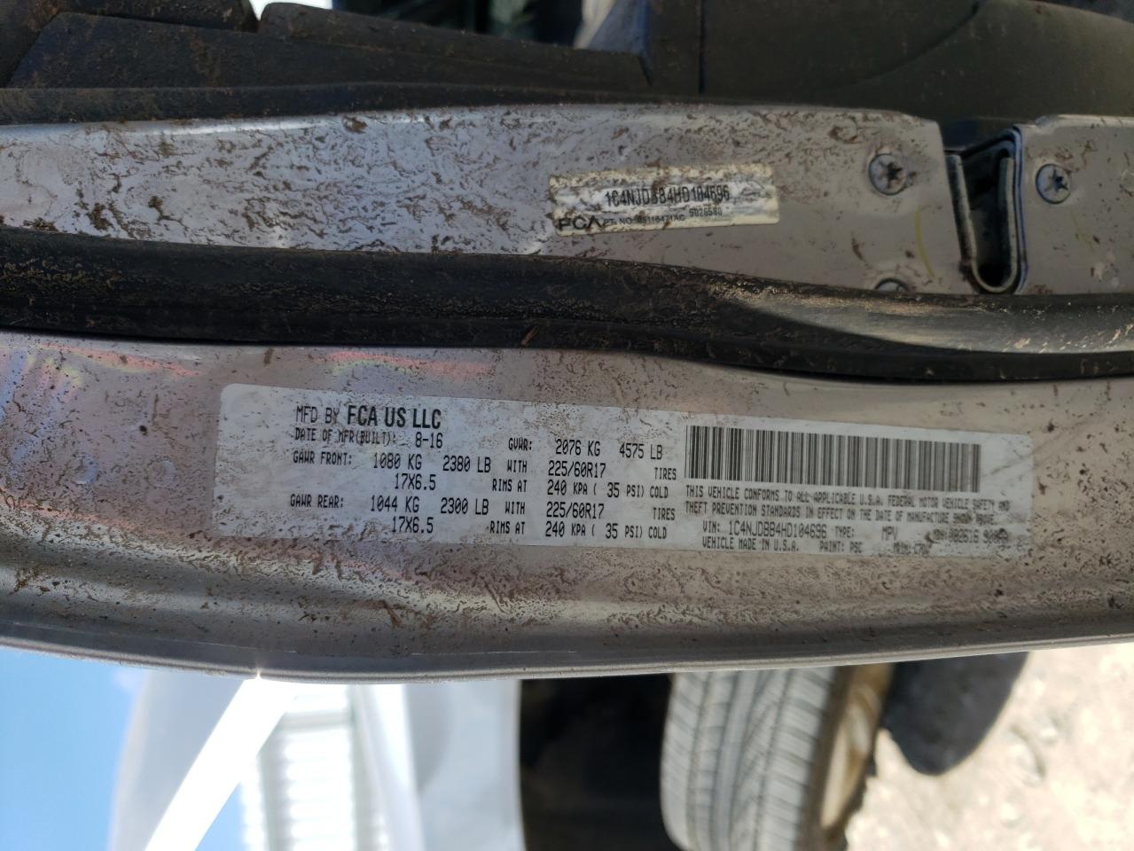 1C4NJDBB4HD104696 2017 Jeep Compass Sport