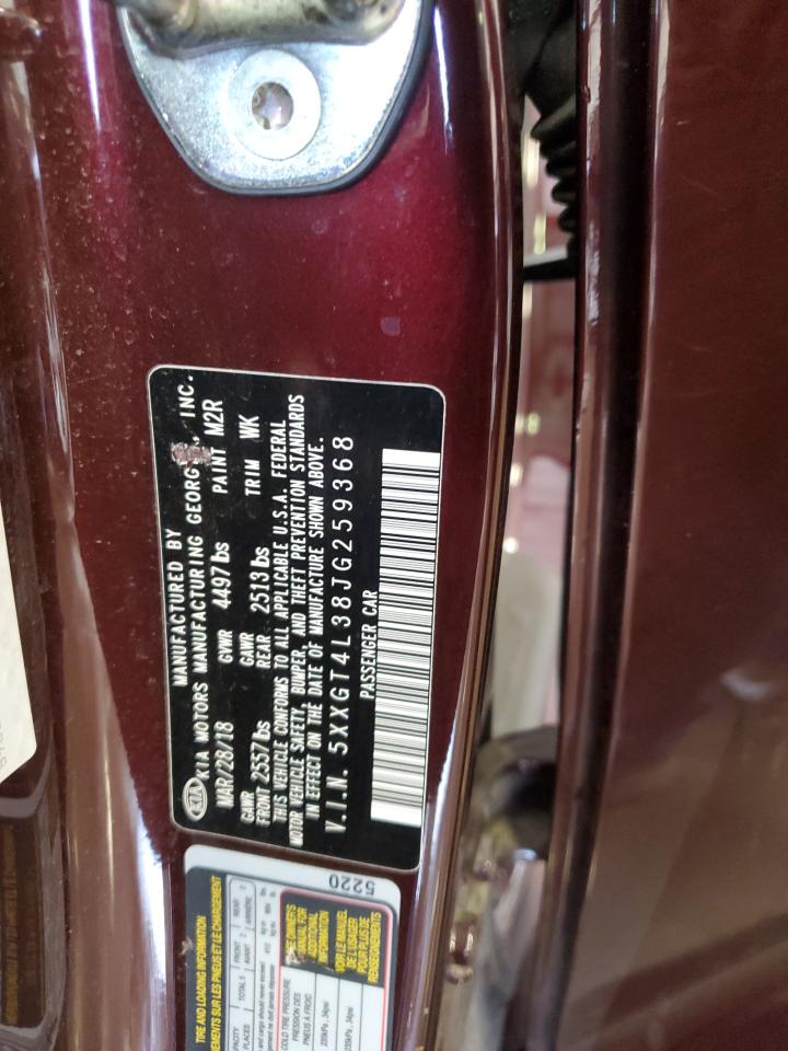 5XXGT4L38JG259368 2018 Kia Optima Lx