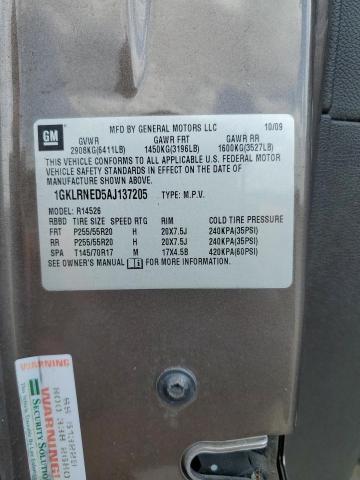 2010 GMC Acadia Slt-2 VIN: 1GKLRNED5AJ137205 Lot: 59278474