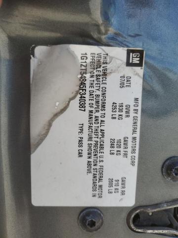 2005 Chevrolet Malibu Ls VIN: 1G1ZT54845F340387 Lot: 60423724