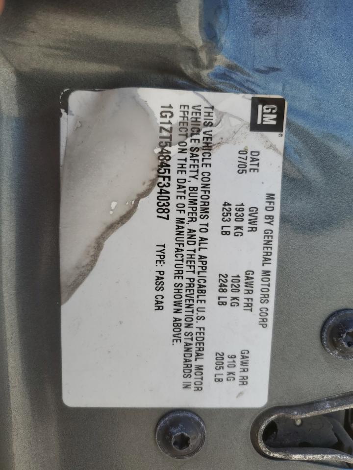 1G1ZT54845F340387 2005 Chevrolet Malibu Ls