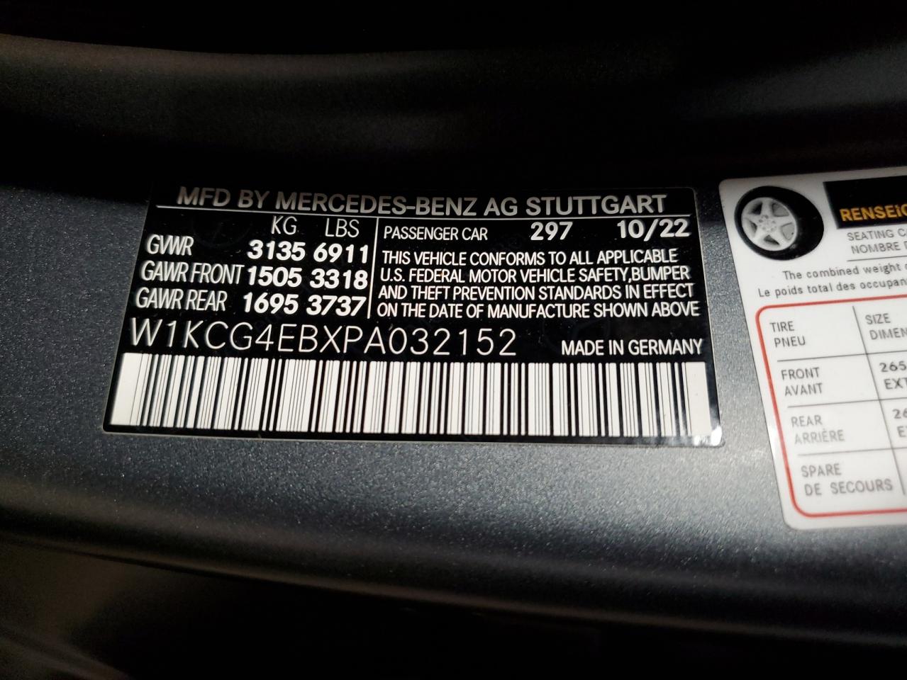 W1KCG4EBXPA032152 2023 Mercedes-Benz Eqs Sedan 580 4Matic