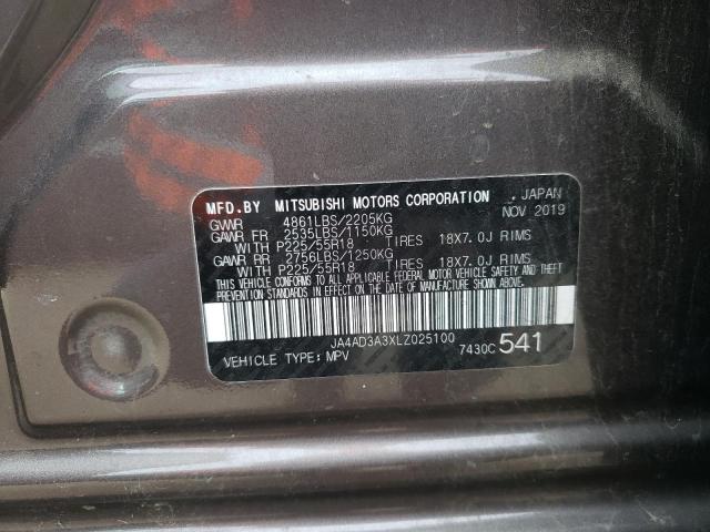 2020 Mitsubishi Outlander Se VIN: JA4AD3A3XLZ025100 Lot: 56282474