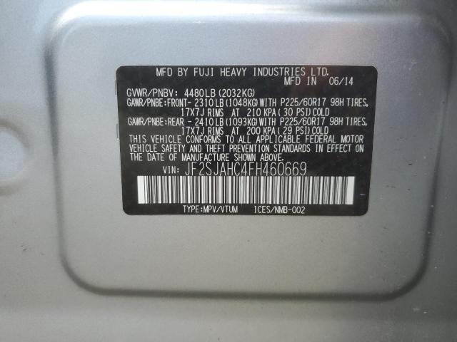 2015 Subaru Forester 2.5I Limited VIN: JF2SJAHC4FH460669 Lot: 57044934