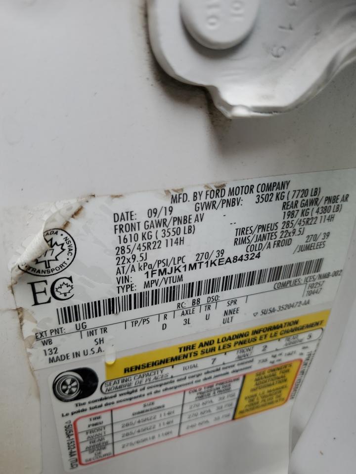 1FMJK1MT1KEA84324 2019 Ford Expedition Max Platinum