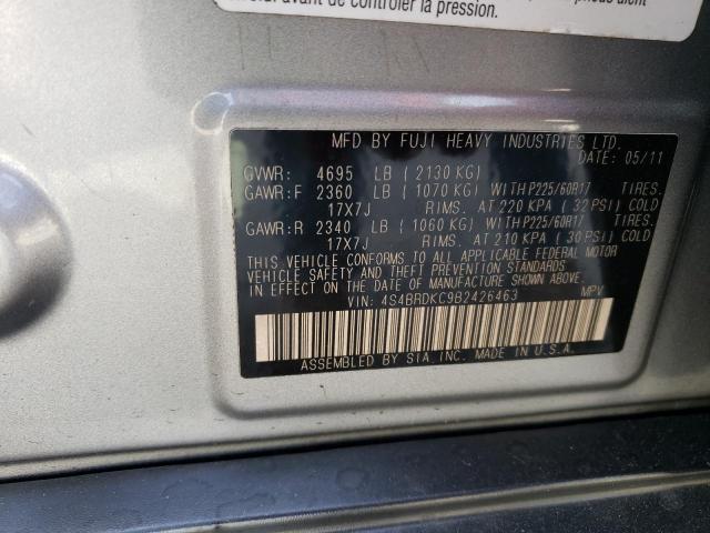 2011 Subaru Outback 3.6R Limited VIN: 4S4BRDKC9B2426463 Lot: 59456874