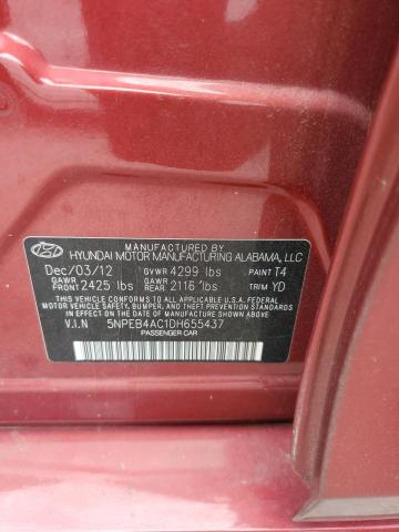 2013 Hyundai Sonata Gls VIN: 5NPEB4AC1DH655437 Lot: 57810274