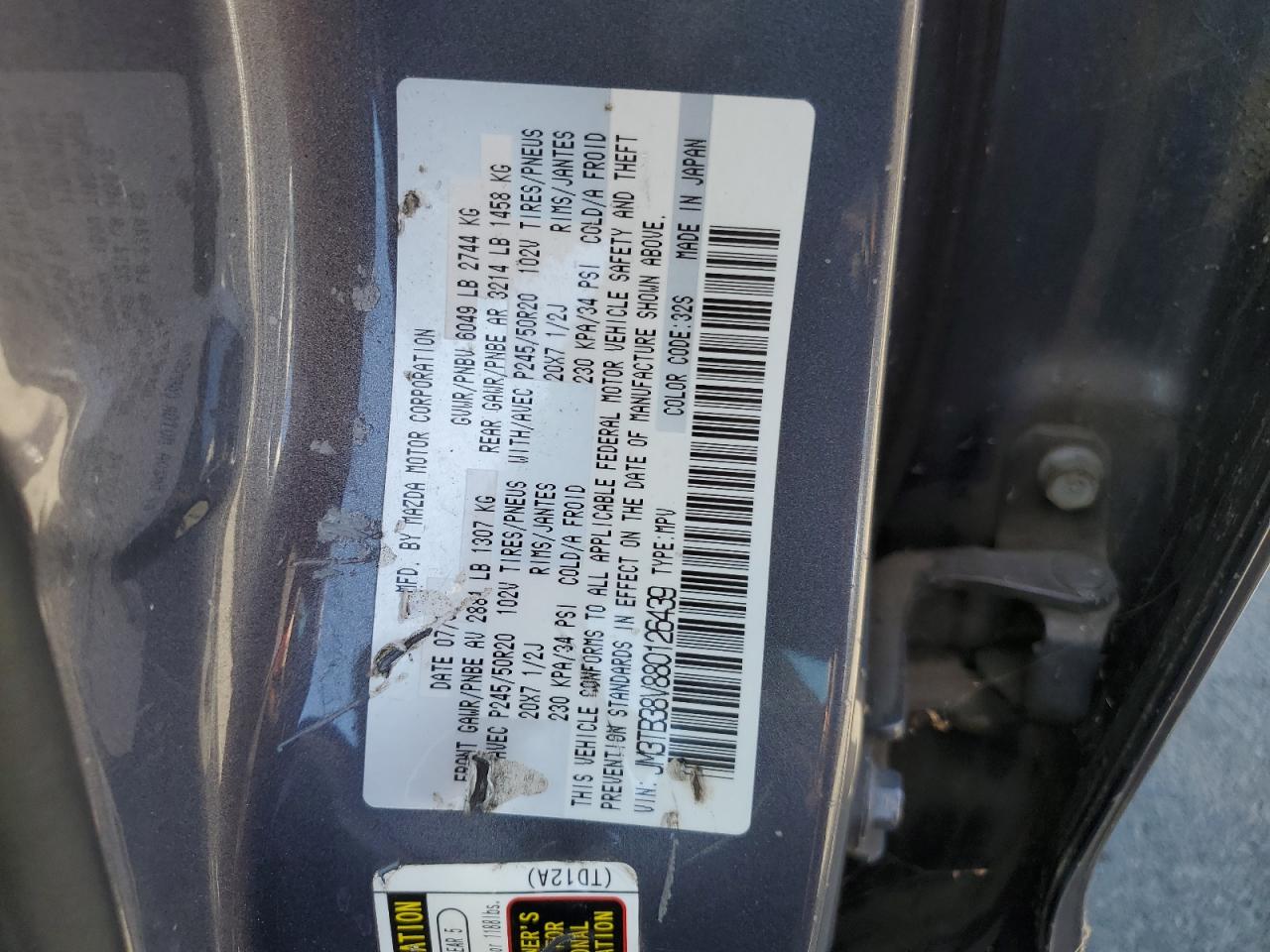 JM3TB38V880126439 2008 Mazda Cx-9