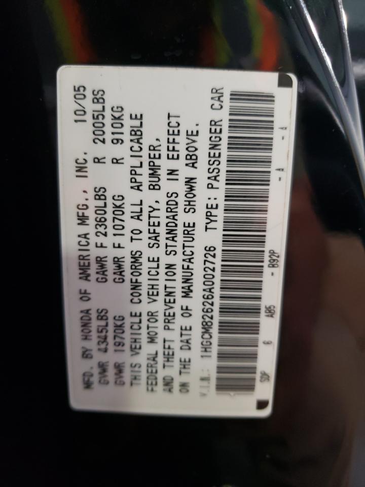1HGCM82626A002726 2006 Honda Accord Ex