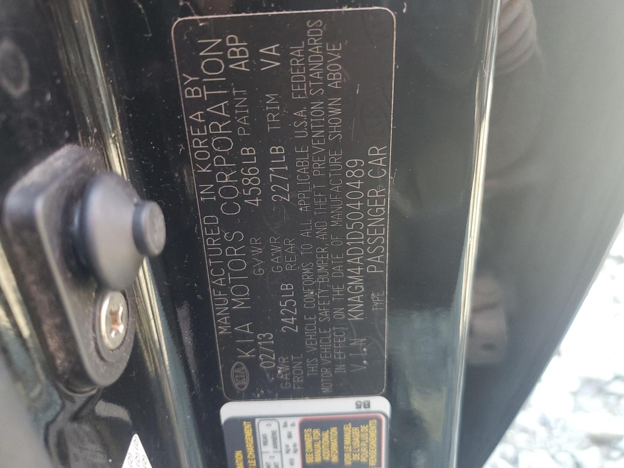 KNAGM4AD1D5040489 2013 Kia Optima Hybrid