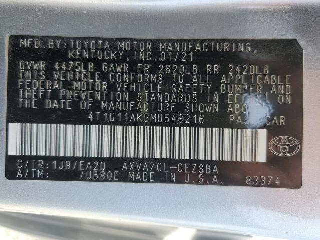 4T1G11AK5MU548216 2021 TOYOTA CAMRY - Image 13